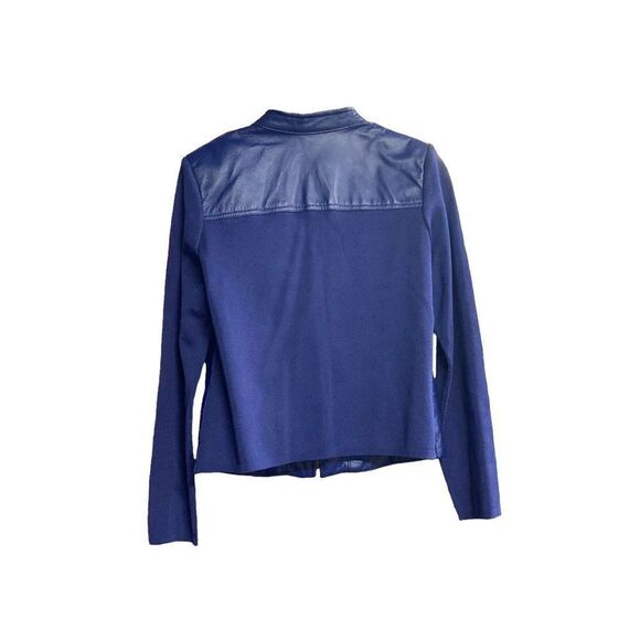 PETER NYGARD Leather & Knit‎ Blue Jacket Size Small Long Sleeves - Picture 2 of 8